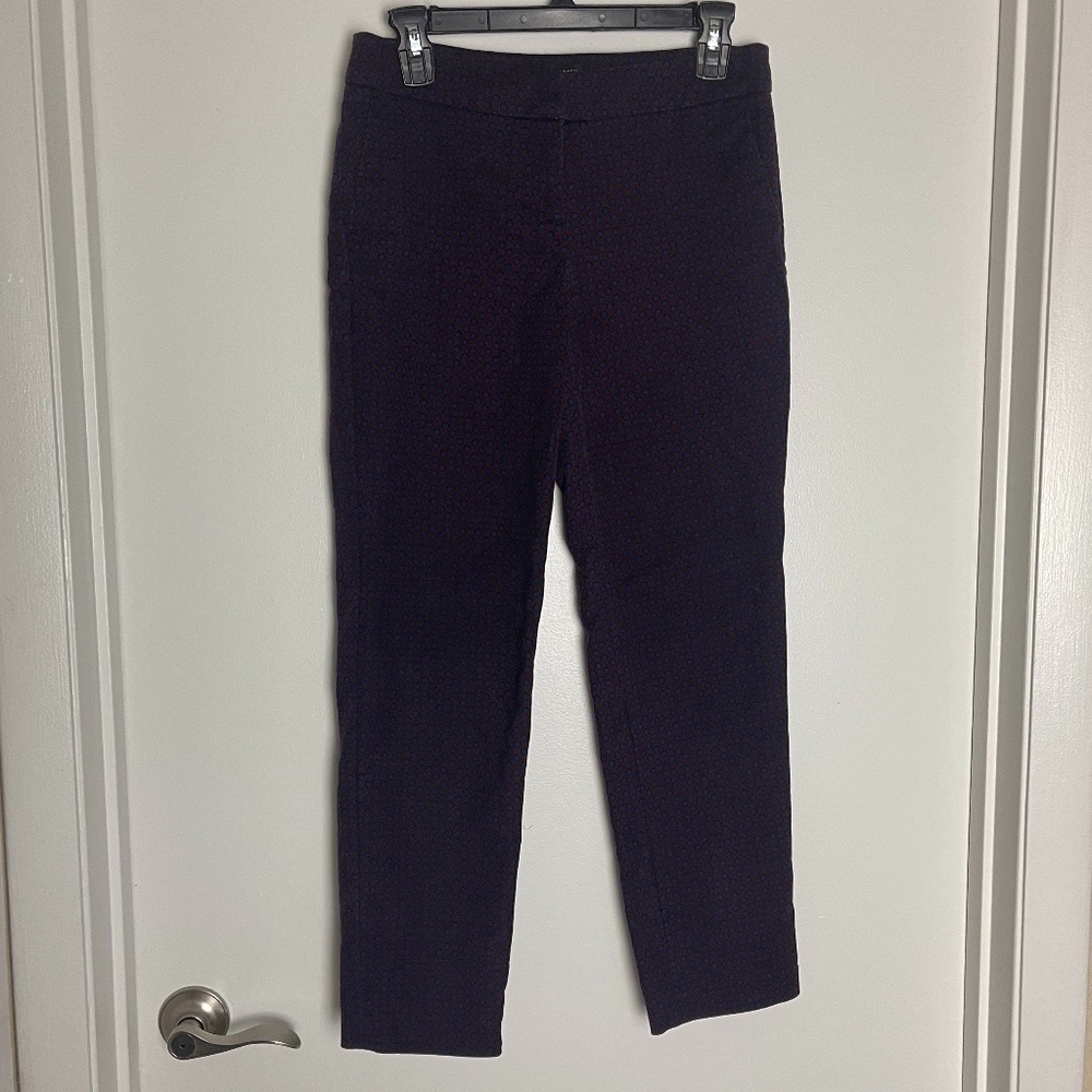 Halogen‎ Burgundy Polka Dot Pants Women Size 2